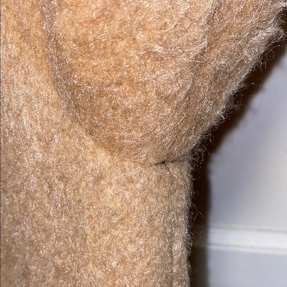 Topshop Size 6 Tan Teddy Jacket with Oversized Fit and Wide Lapels - Picture 10 of 16